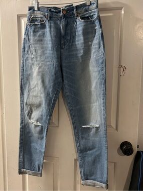 LOFT Light Blue Relaxed Distressed Jeans